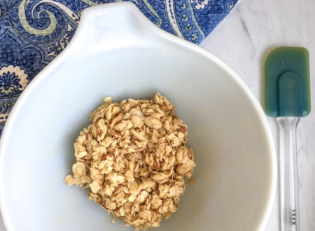 apple crisp topping ingredients in a bowl