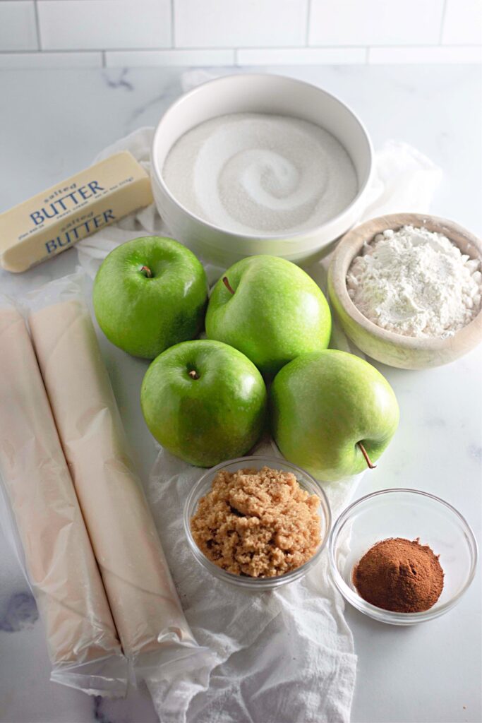 Ingredients needed for Apple Crumb Galette