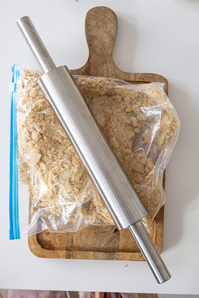 Ziplock full of crushed cookies