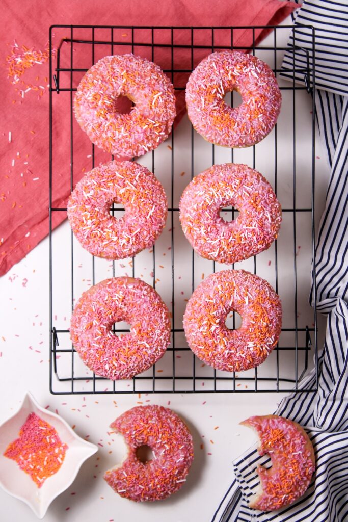 Pink Orange home made donuts