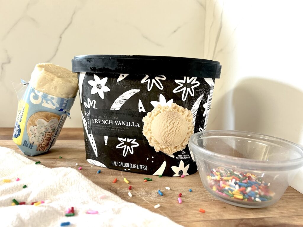 Ingredients needed for Viral Copycat Blizzard with Sugar Cookie Dough recipe