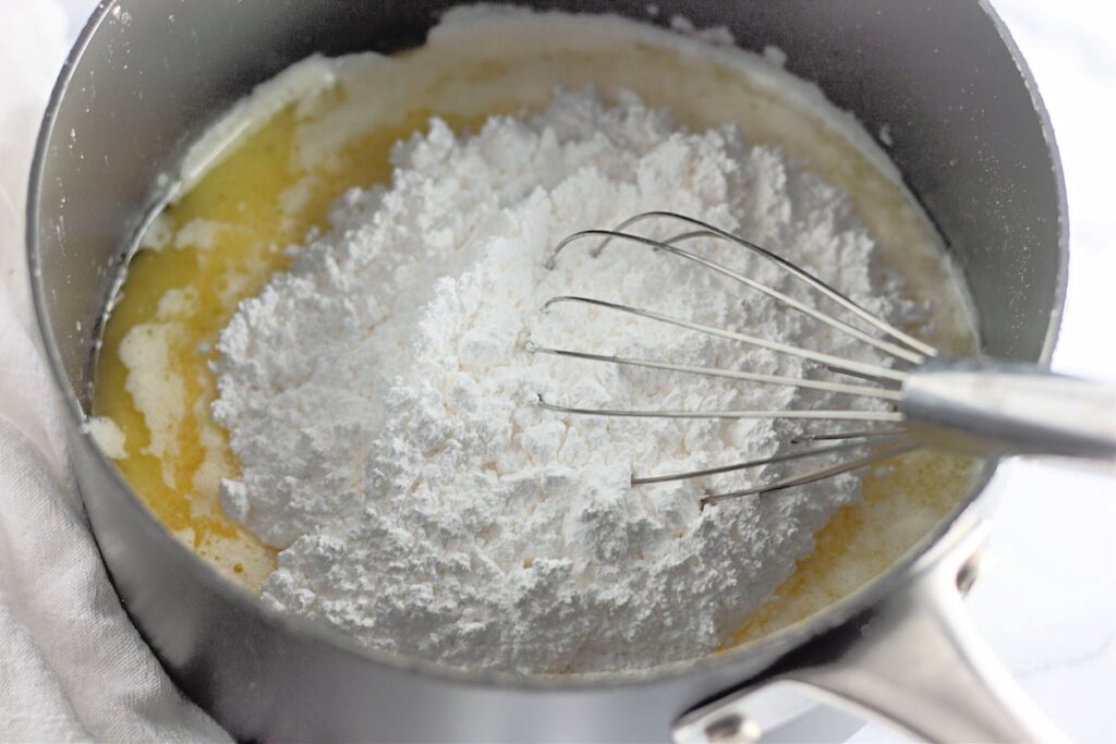 butter and milk in a saucepan