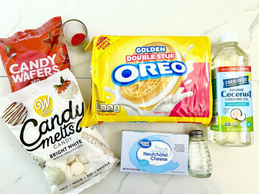 ingredients needed for Valentine golden oreo balls