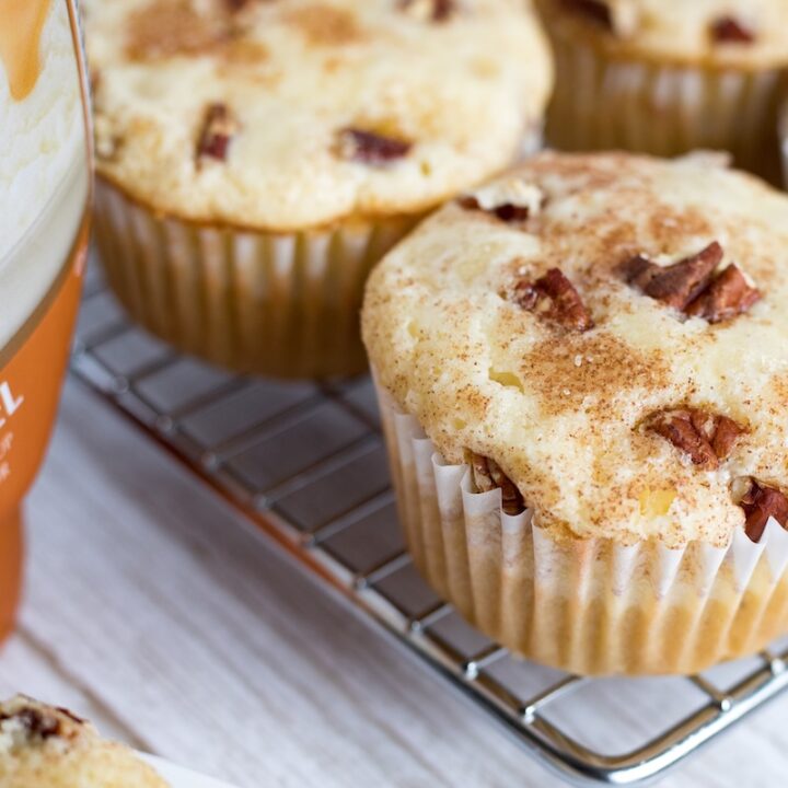 baked cinnamon pecan cream cheese muffins