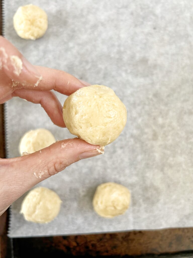 forming the dough into balls