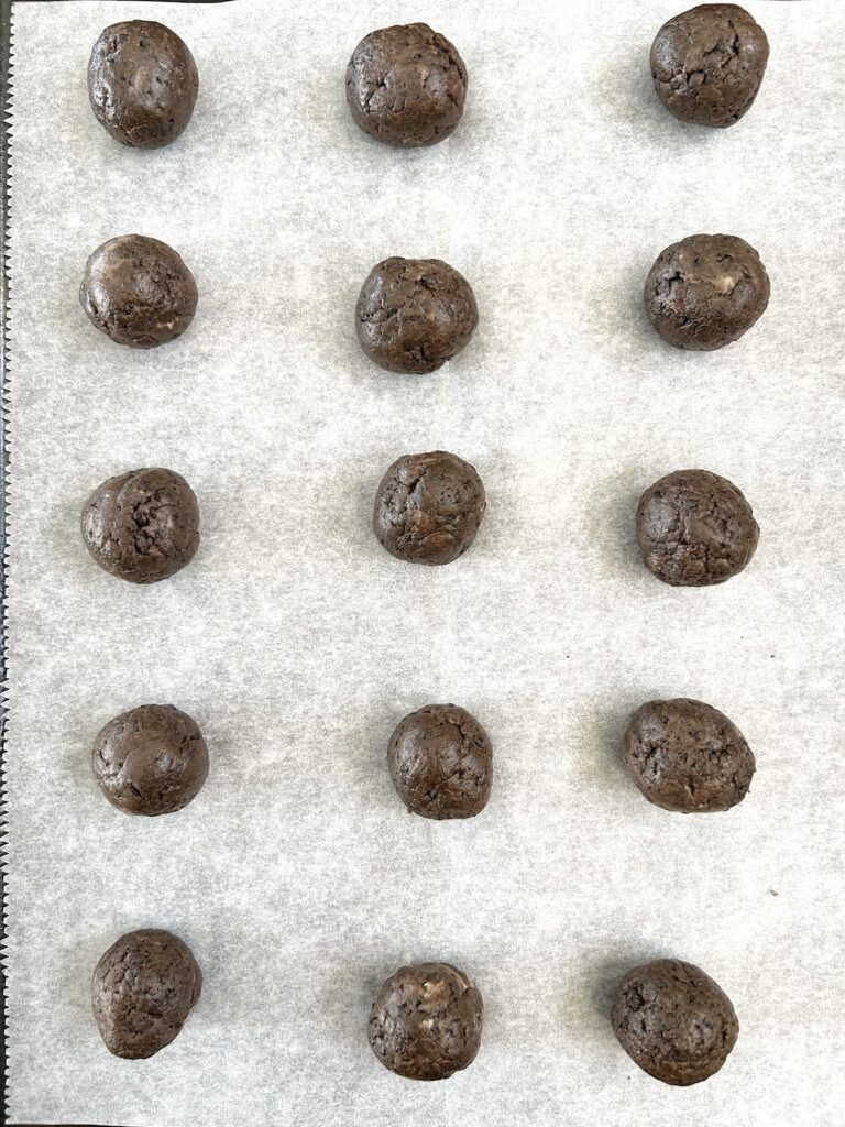 oreo balls in parchment paper