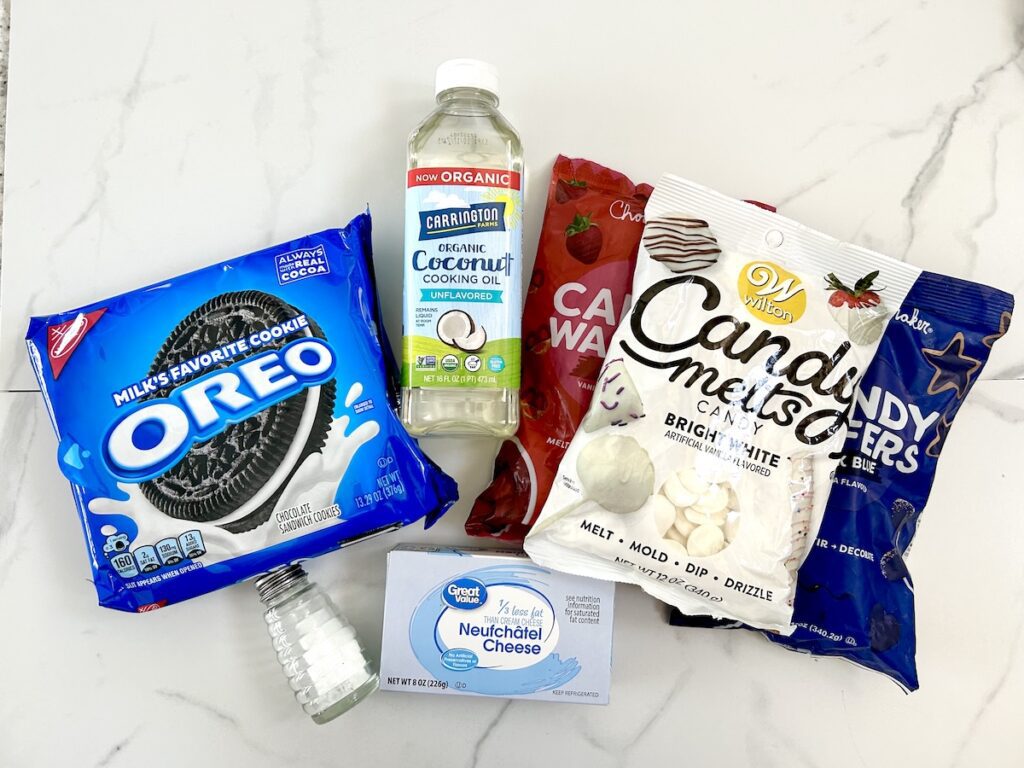 ingredients needed for patriotic oreo balls  