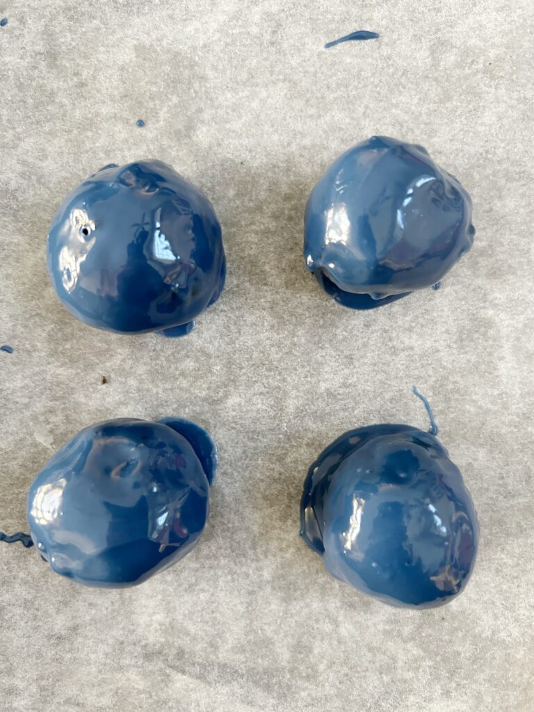 oreo balls coated with blue candy melt