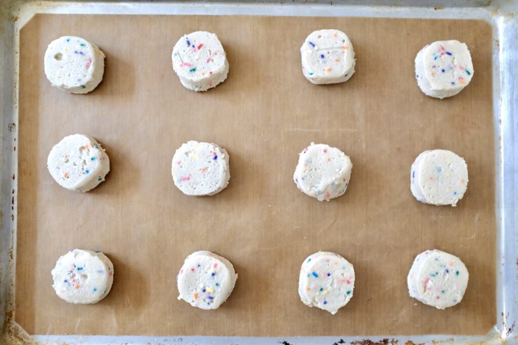 ready to bake sugar cookies on baking sheet