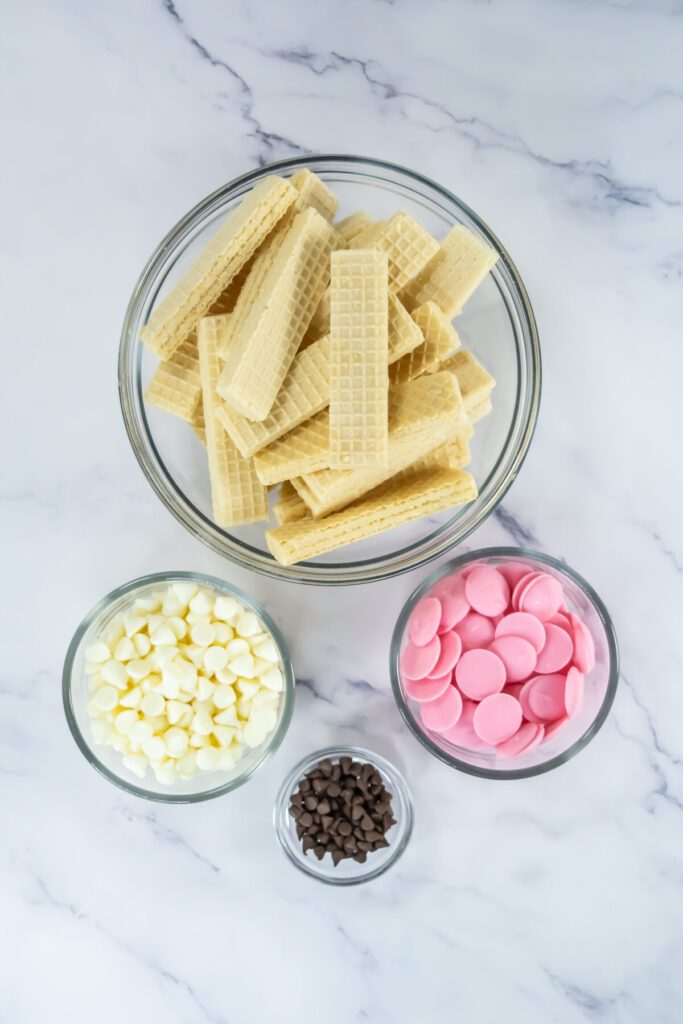 ingredients to make pencil wafer cookies