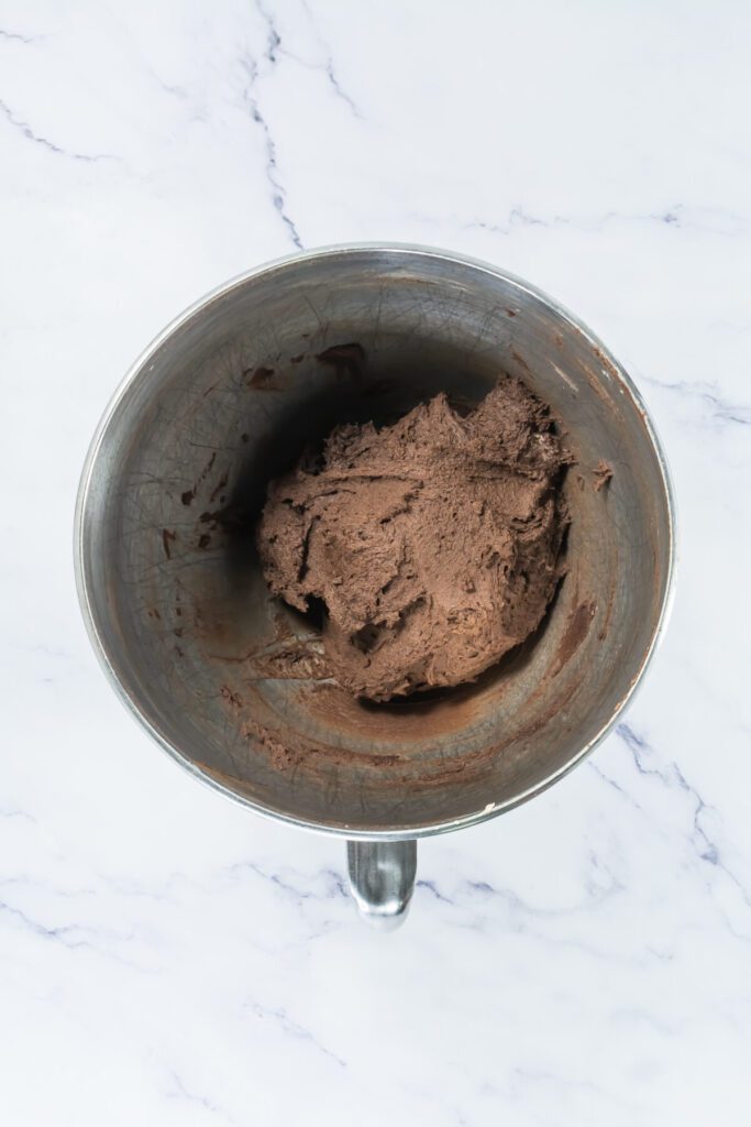 dirk cake cookie batter in mixing bowl